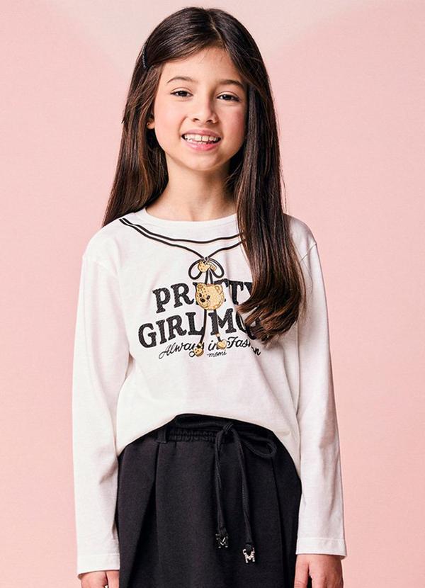 Blusa Infantil Manga Longa de Ursinho com Strass