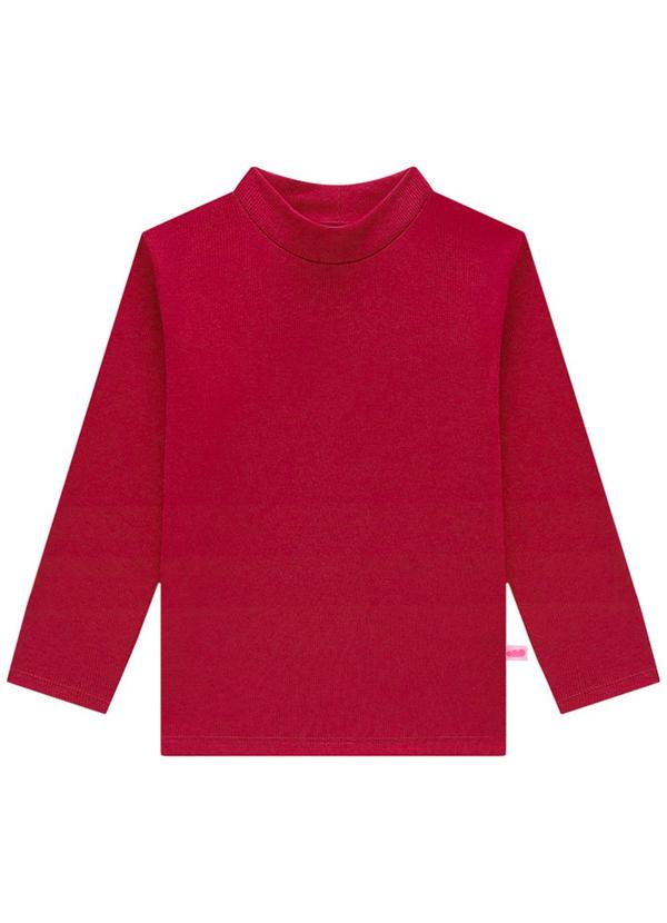 Vista 2 Blusa Infantil Manga Longa em Punho Vermelho Marlan Marlan
