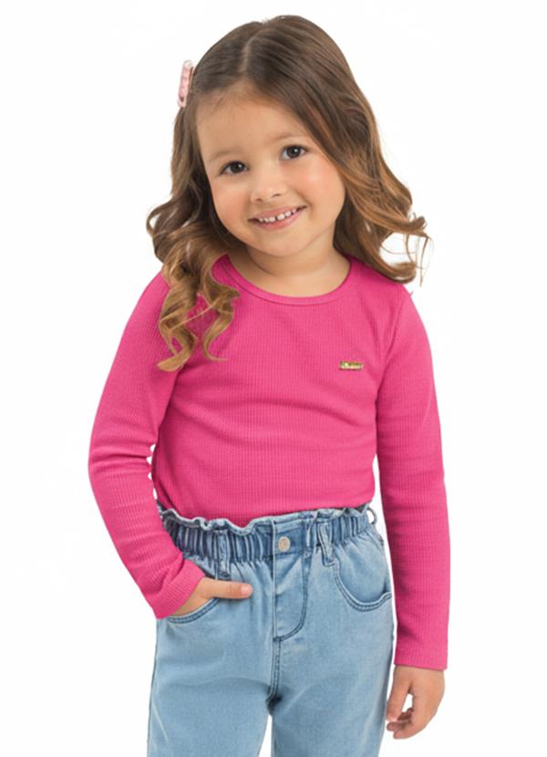 Blusa Infantil Manga Longa Rosa