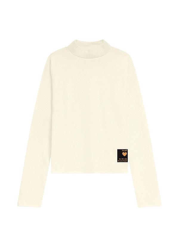 Vista 2 Blusa Infantil Manga Longa Thermal Bege Duduka Duduka