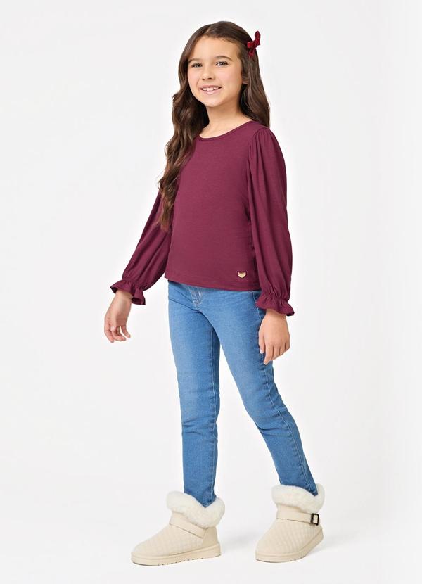 Blusa Infantil Manga Longa Vermelho