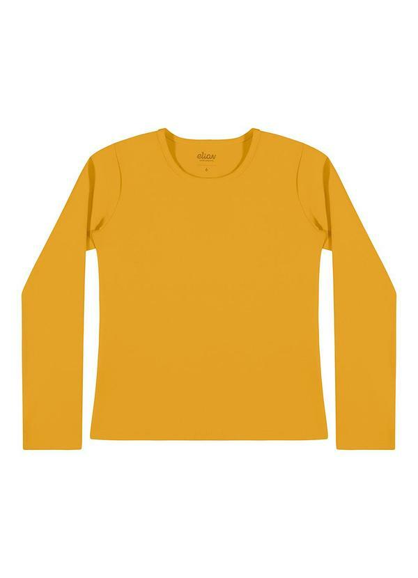 Vista 2 Blusa Infantil Menina Básica Amarelo