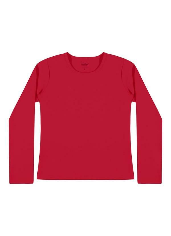 Vista 2 Blusa Infantil Menina Básica Vermelho Elian Elian