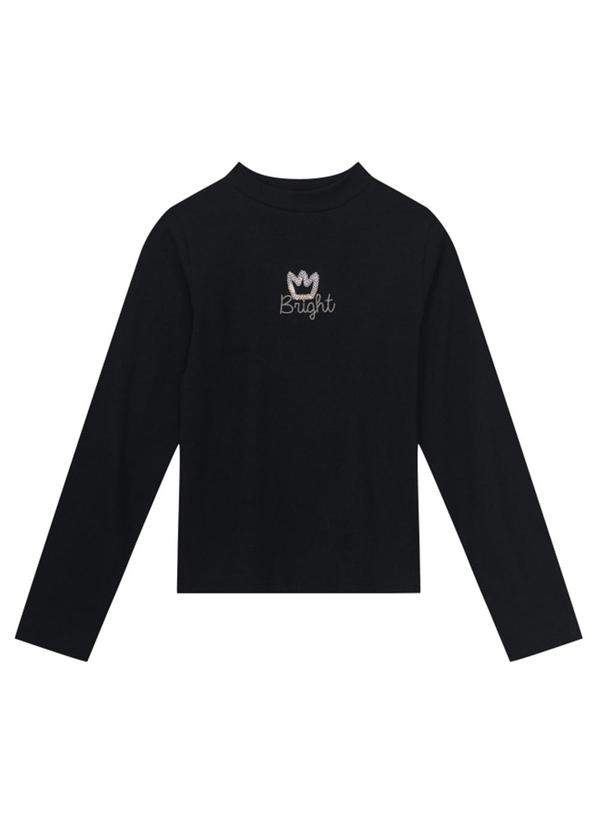 Blusa Infantil Menina Brilhante Preto