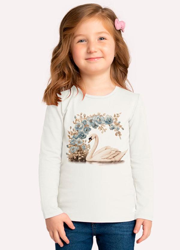 Blusa Infantil Menina Cisne Branco
