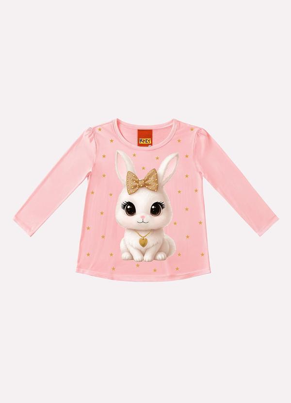 Blusa Infantil Menina Coelhinho Rosa