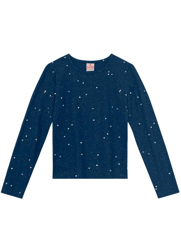 Blusa Infantil Menina com Brilhos Azul