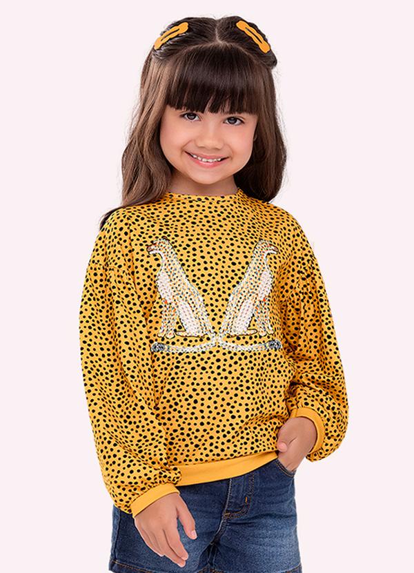 Blusa Infantil Menina com Lantejoula Amarelo