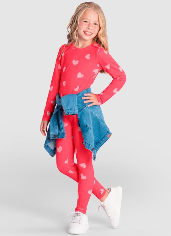 Blusa Infantil Menina com Mini Flores Vermelho
