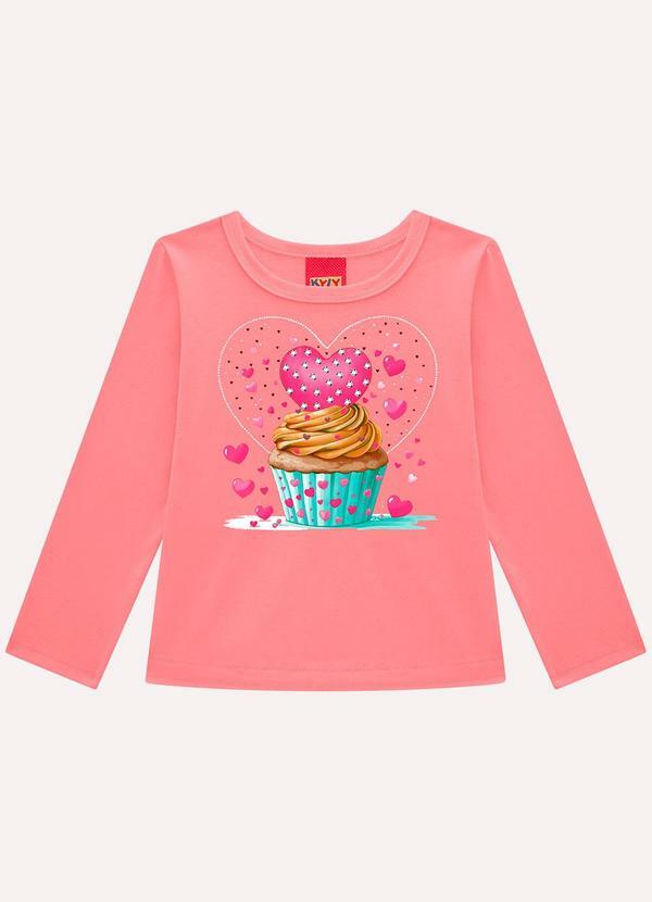 Blusa Infantil Menina Cupcake Rosa