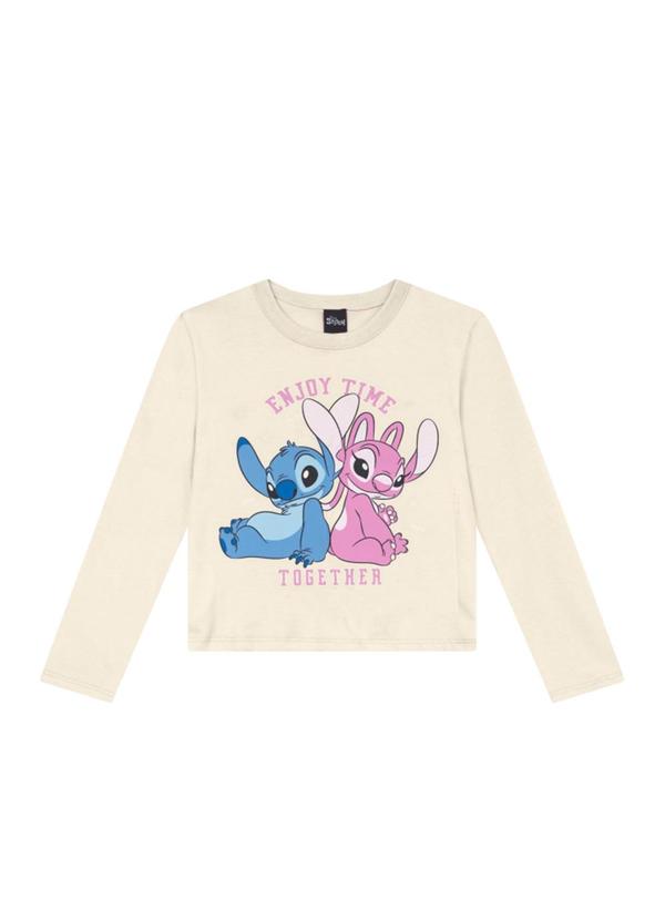 Blusa Infantil Menina do Stitch Natural