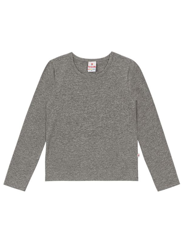 Vista 2 Blusa Infantil Menina em Cotton Cinza Brandili Brandili