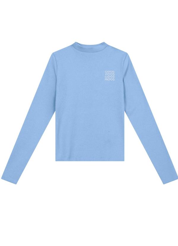 Blusa Infantil Menina em Ribana Azul