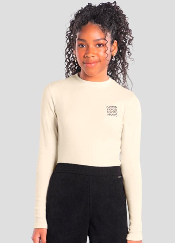 Blusa Infantil Menina em Ribana Natural