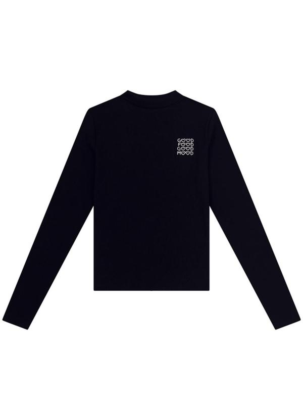 Blusa Infantil Menina em Ribana Preto