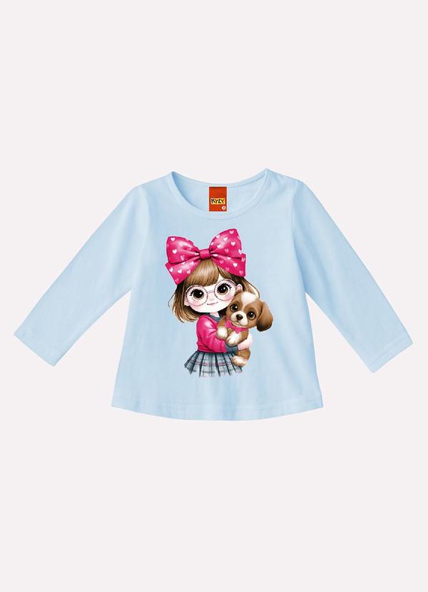 Blusa Infantil Menina Estampa Azul