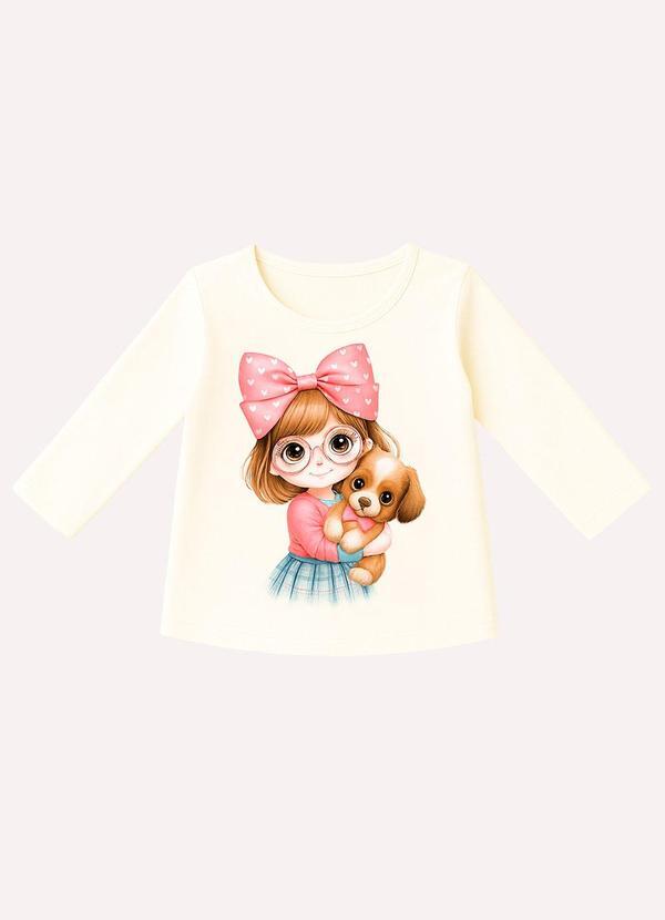 Blusa Infantil Menina Estampa Branco