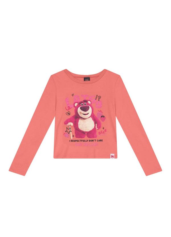 Blusa Infantil Menina Lotso com Glitter Rosa
