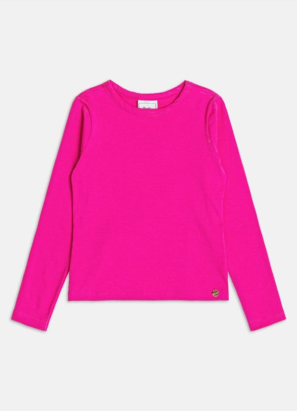 Blusa Infantil Menina Manga Longa Básica Rosa