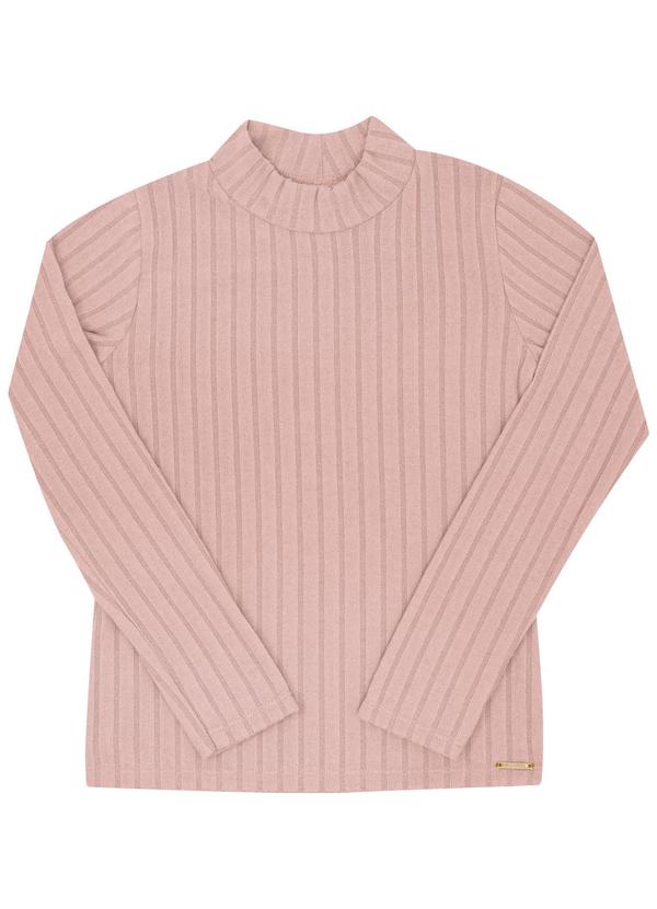 Blusa Infantil Menina Tecido Canelado Rosa