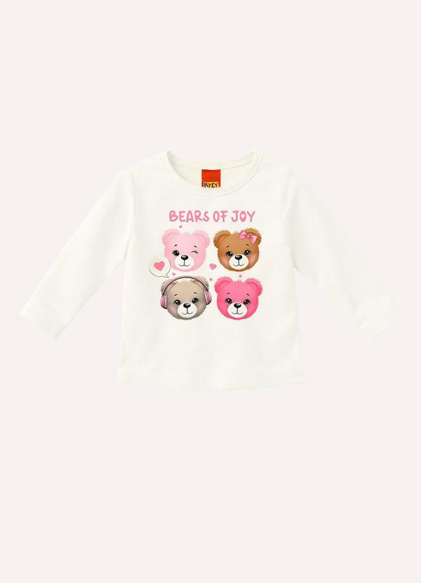 Blusa Infantil Menina Ursinhos Bege