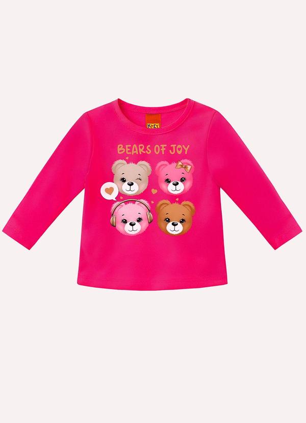 Blusa Infantil Menina Ursinhos Rosa