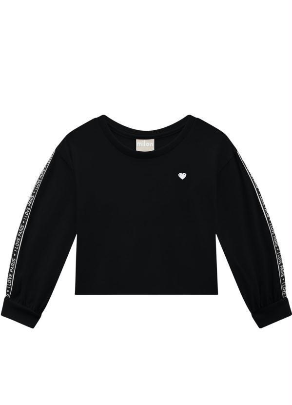 Vista 2 Blusa Infantil Preto Milon Milon