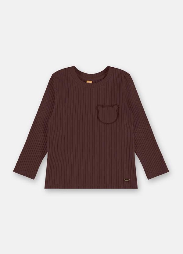 Blusa Infantil Ribana Canelada Marrom