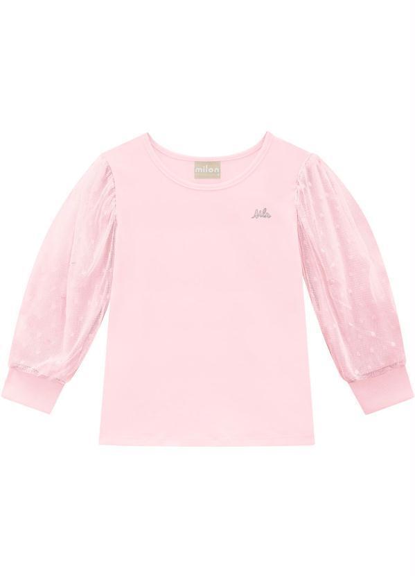 Vista 2 Blusa Infantil Rosa Milon Milon