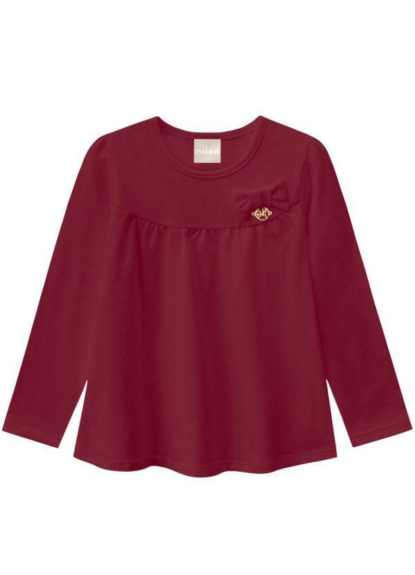 Vista 2 Blusa Infantil Vermelho Milon Milon