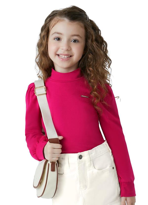 Vista 2 Blusa Justa em Cotton Menina Rosa Carinhoso Carinhoso
