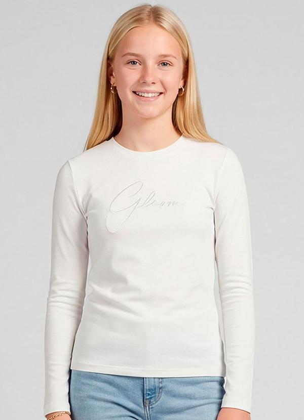 Blusa Juvenil Manga Longa Cotton Bege