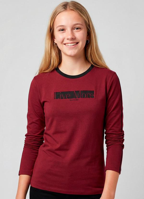 Blusa Juvenil Molecotton Estampa Vermelho