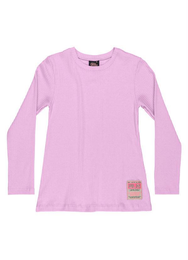 Vista 2 Blusa Longa Menina Juvenil Roxo Gloss Gloss