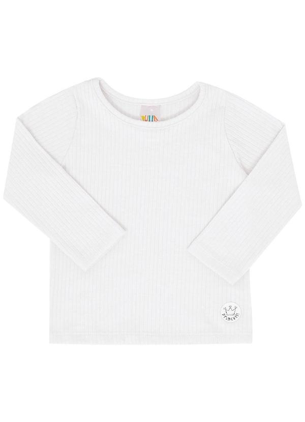 Vista 2 Blusa Malha Canelada Menina Bege Pulla Bulla Pulla Bulla