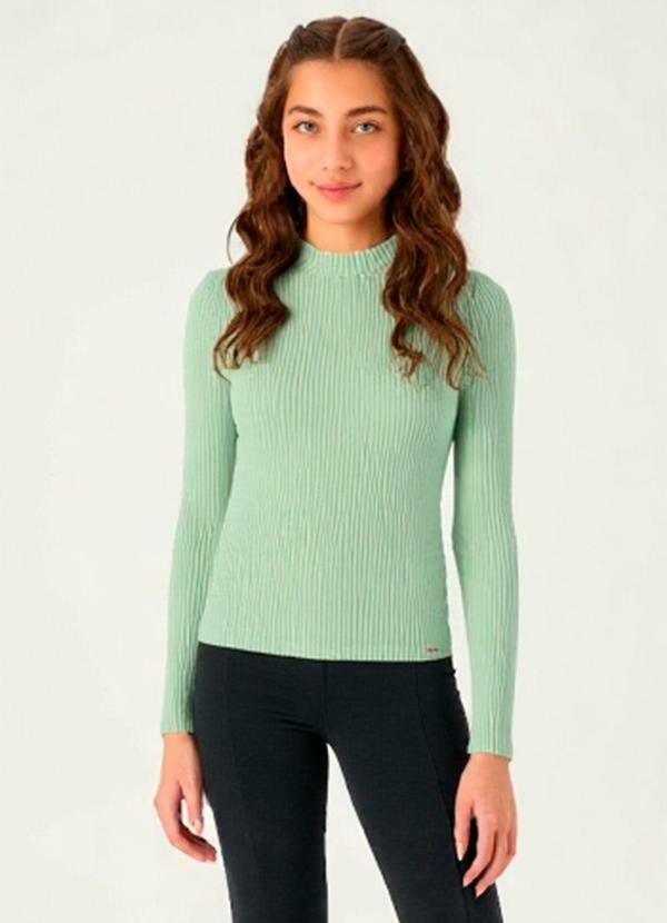Blusa Malha Canelada Verde