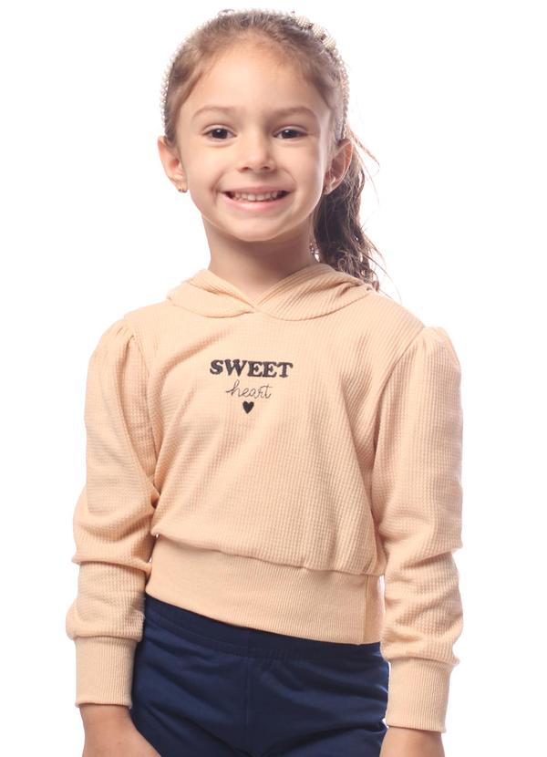 Vista 2 Blusa Malha Waffle Bege Pulla Bulla Pulla Bulla