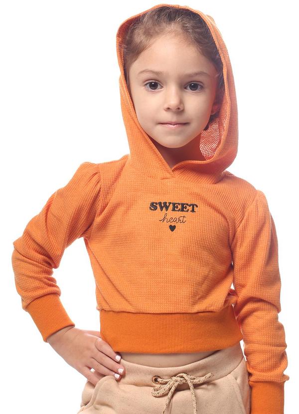 Vista 2 Blusa Malha Waffle Laranja Pulla Bulla Pulla Bulla