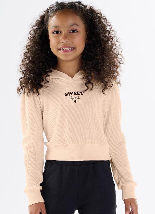 Vista 2 Blusa Malha Waffle Rosa Pulla Bulla Pulla Bulla