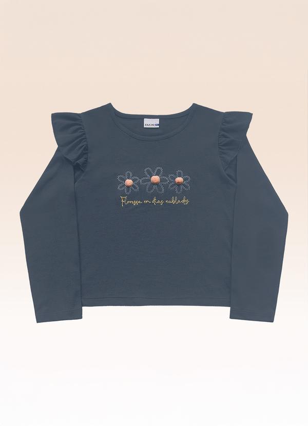 Blusa Manga Longa Azul