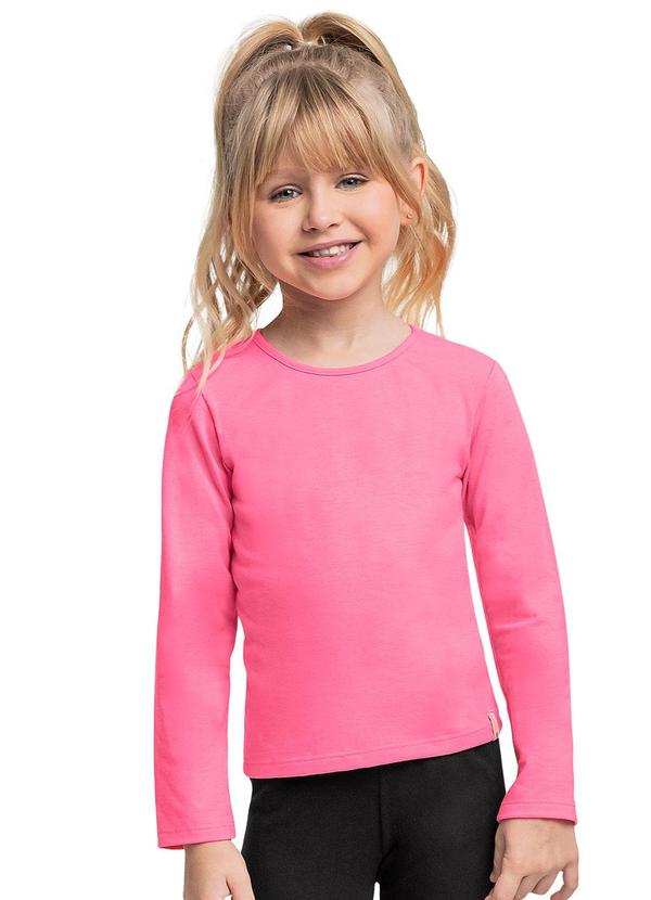 Blusa Manga Longa Básica Rosa