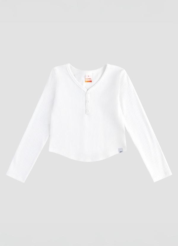 Blusa Manga Longa Canelada Marisol Branco
