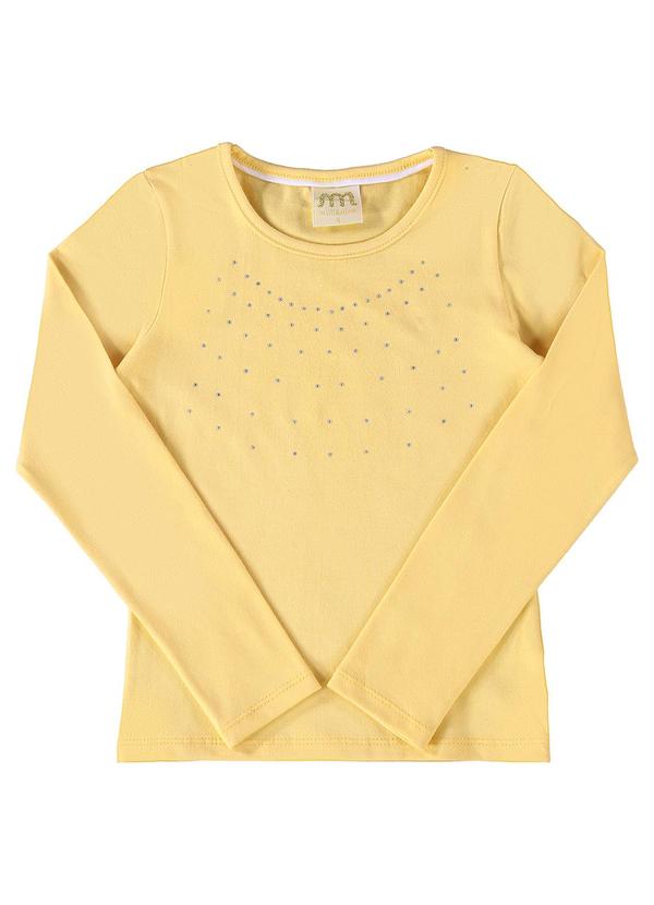 Vista 2 Blusa Manga Longa em Cotton Penteado Amarelo Milli E Nina Milli E Nina