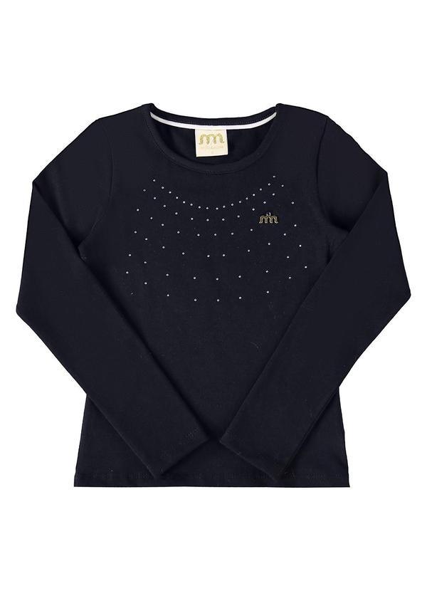 Vista 2 Blusa Manga Longa em Cotton Penteado Preto Milli E Nina Milli E Nina
