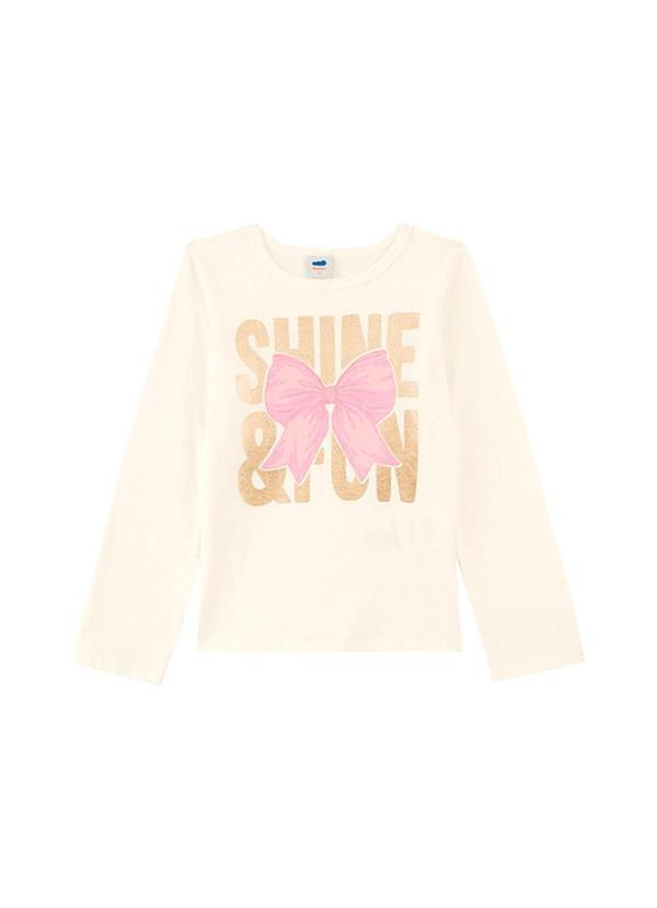 Blusa Manga Longa em Meia Malha Penteada Bege