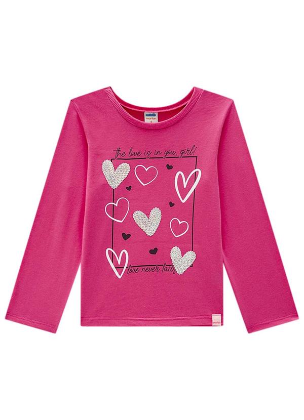 Vista 2 Blusa Manga Longa em Meia Malha Penteada Rosa Marlan Marlan