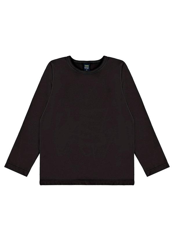 Vista 2 Blusa Manga Longa em Meia Malha Preto Bee Loop Bee Loop