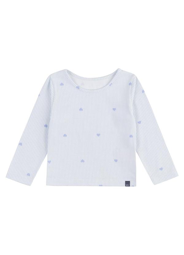 Blusa Manga Longa Estampada Marisol Azul