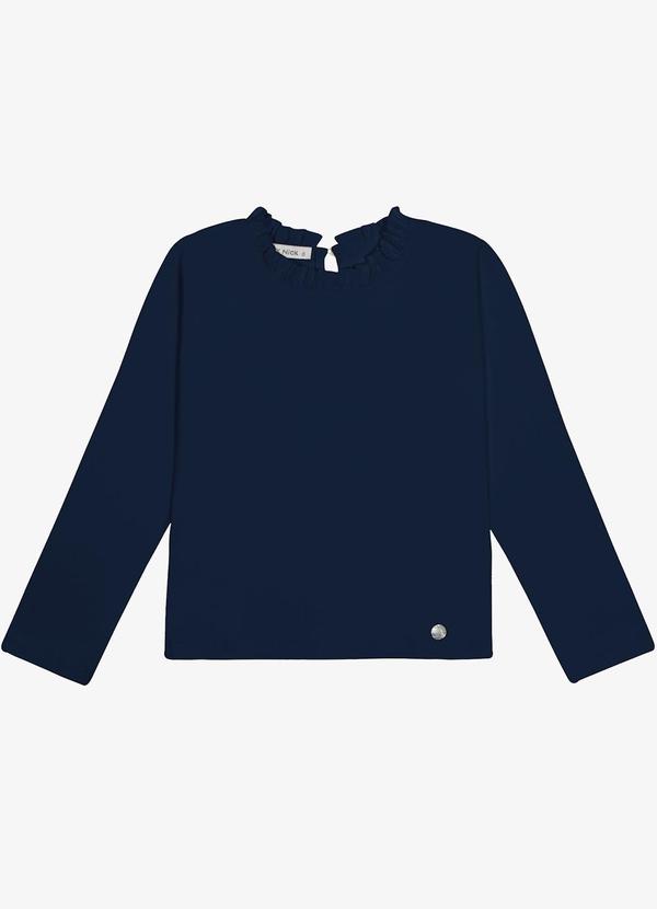 Blusa Manga Longa Feminina Azul