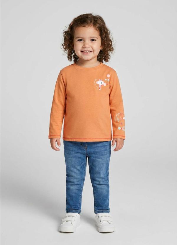 Blusa Manga Longa Feminina Bebê Laranja